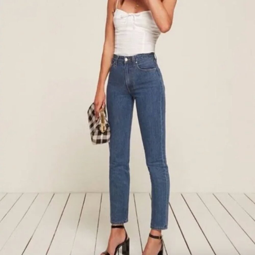 Reformation	High-Rise Cigarette in True Blue - Size 29